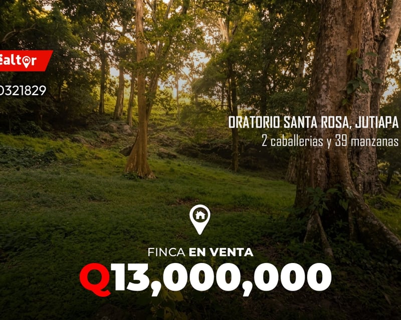 Finca en venta en Oratorio Santa Rosa, Jutiapa 