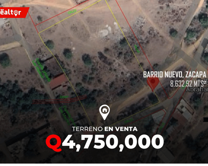 Terreno en Venta en Barrio Nuevo, Zacapa