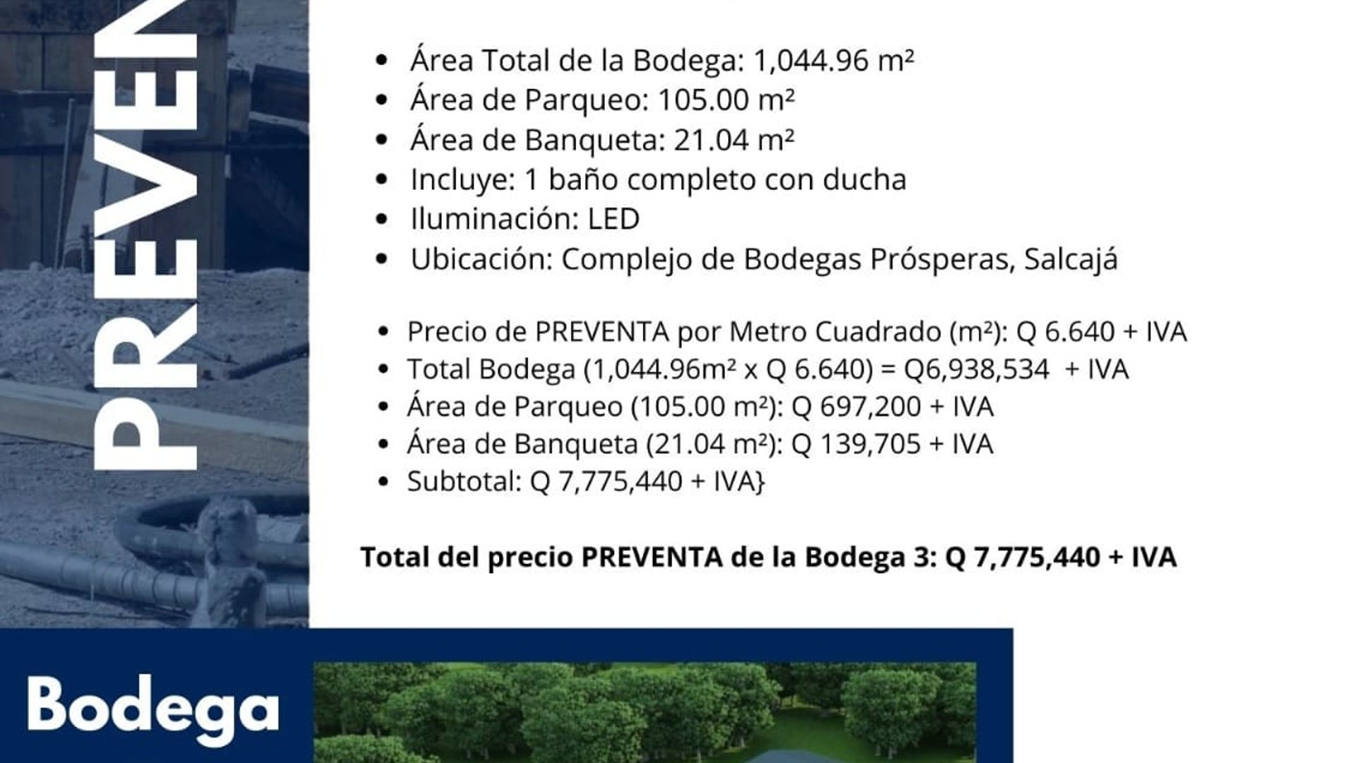 Venta de bodegas en Complejo Prósperas | Salcajá Quetzaltenango | 7 Bodegas diferentes tamaños - Miniatura 24