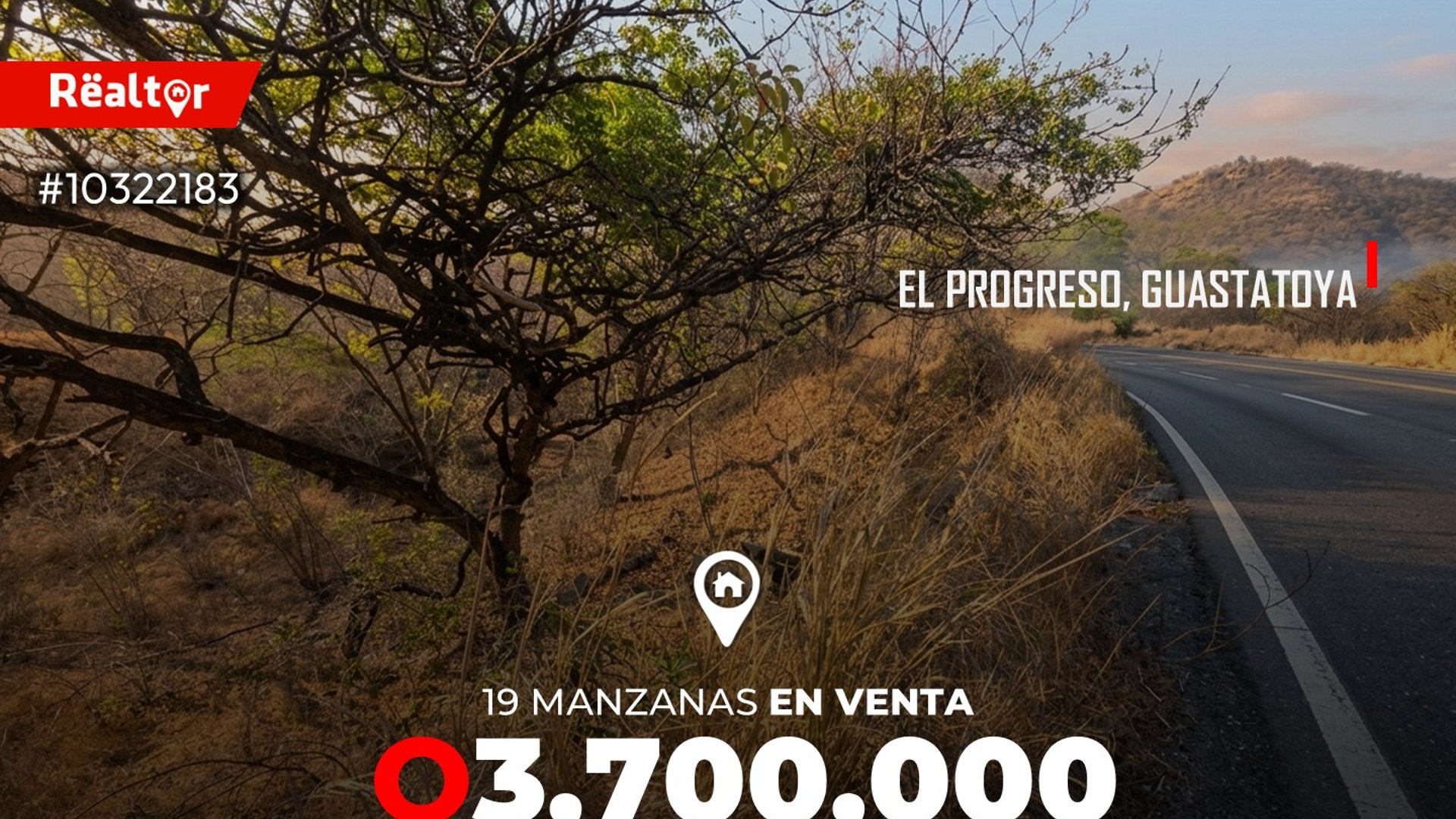 19 Manzanas en venta en El Progreso, Guastatoya 