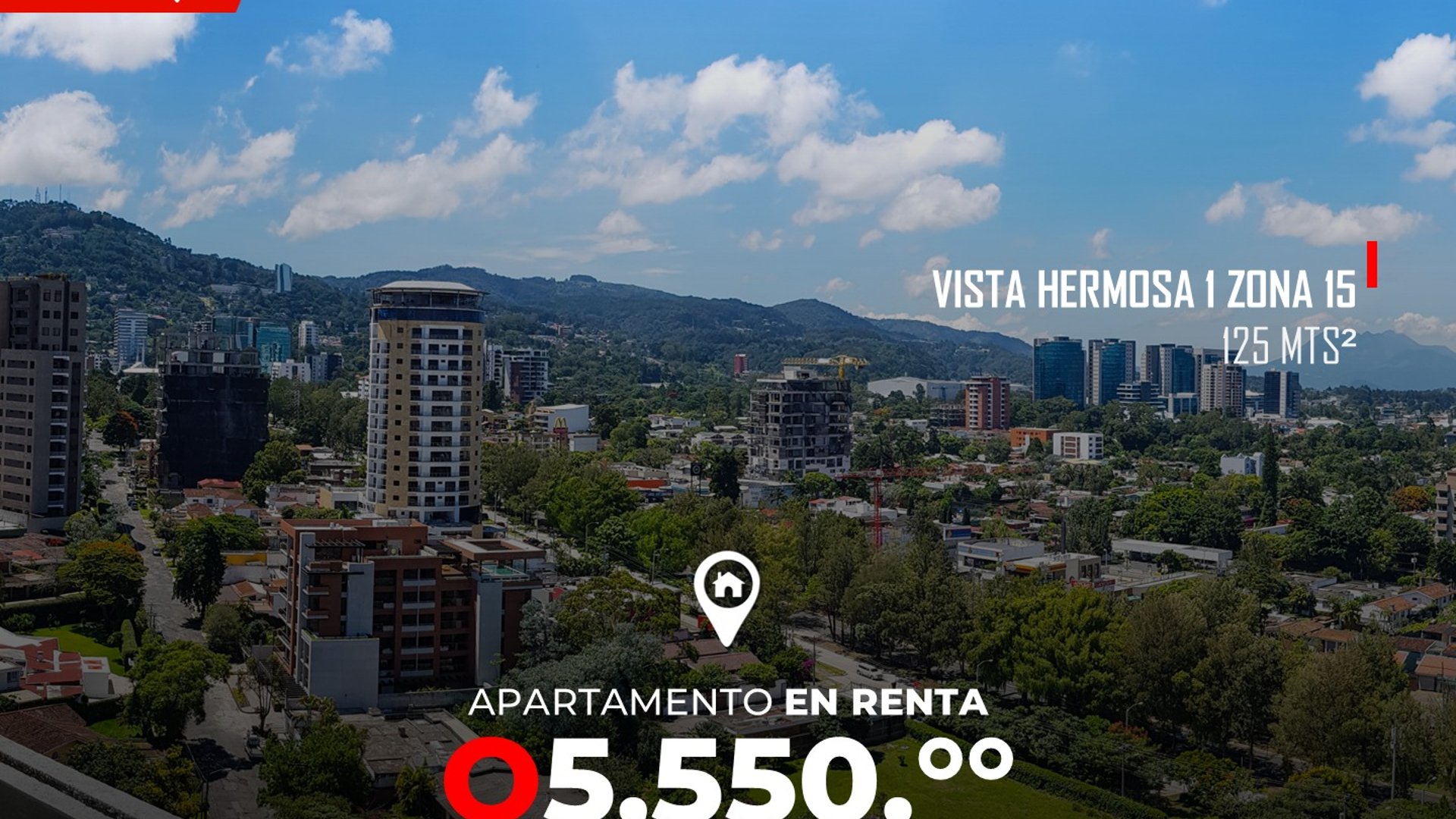 Apartamento en renta en Vista Hermosa 1 Zona 15