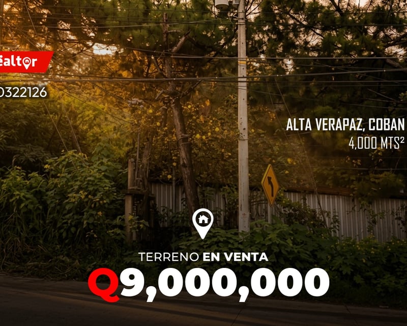 Terreno en venta en Alta Verapaz, Coban 