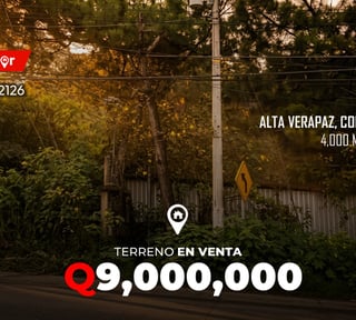 Terreno en venta en Alta Verapaz, Coban 