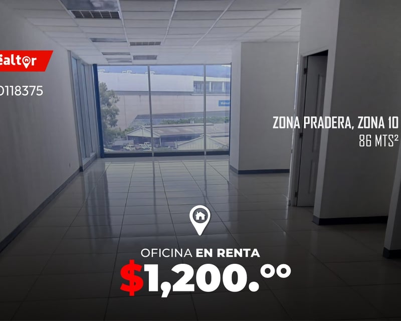 Oficina en renta en Zona Pradera zona 10