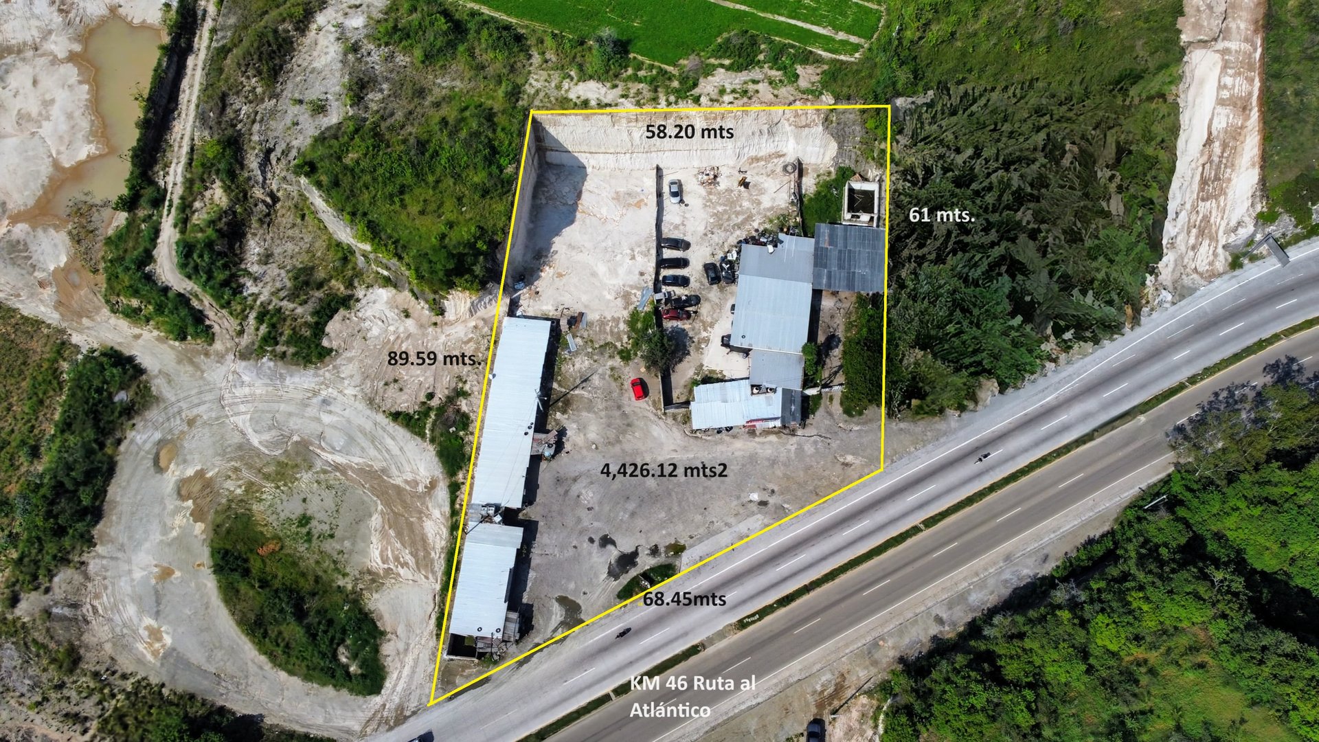 Terreno en Venta y Renta en Km 46 Ruta al Atlántico, El Progreso