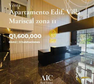 APARTAMENTO EDIFICIO VILLA MARISCAL 65 MTS2, 3 DORMITORIOS, ZONA 11