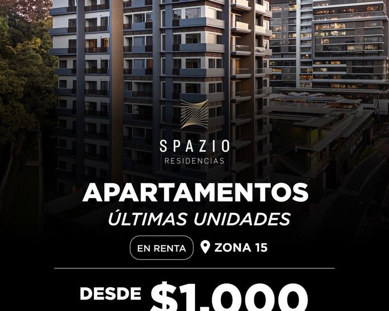 Apartamentos de 1 a 4 habitaciones en Renta zona 15