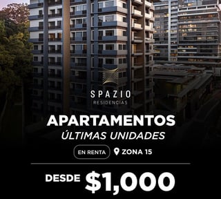Apartamentos de 1 a 4 habitaciones en Renta zona 15
