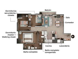 Apartamento en Venta en zona 10 de 3 dormitorios - 5