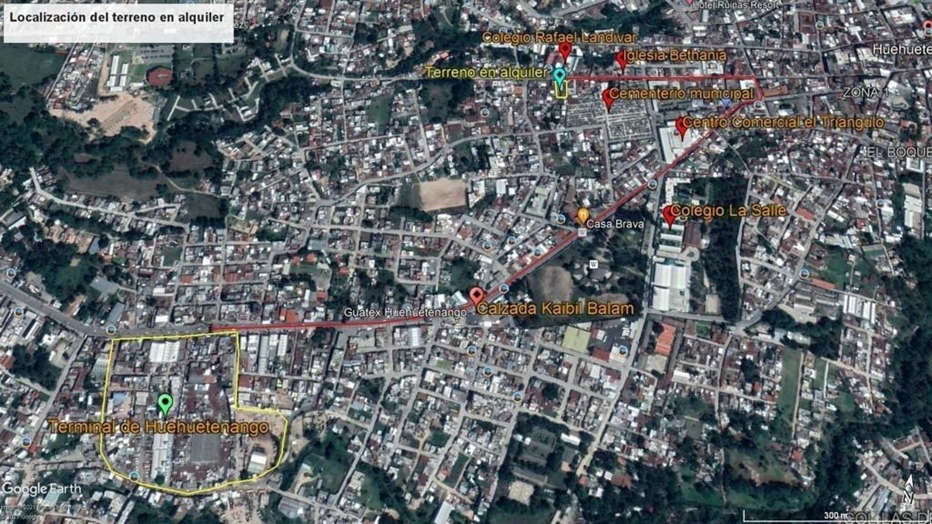 Terreno en renta en Hueheutenango para negocio