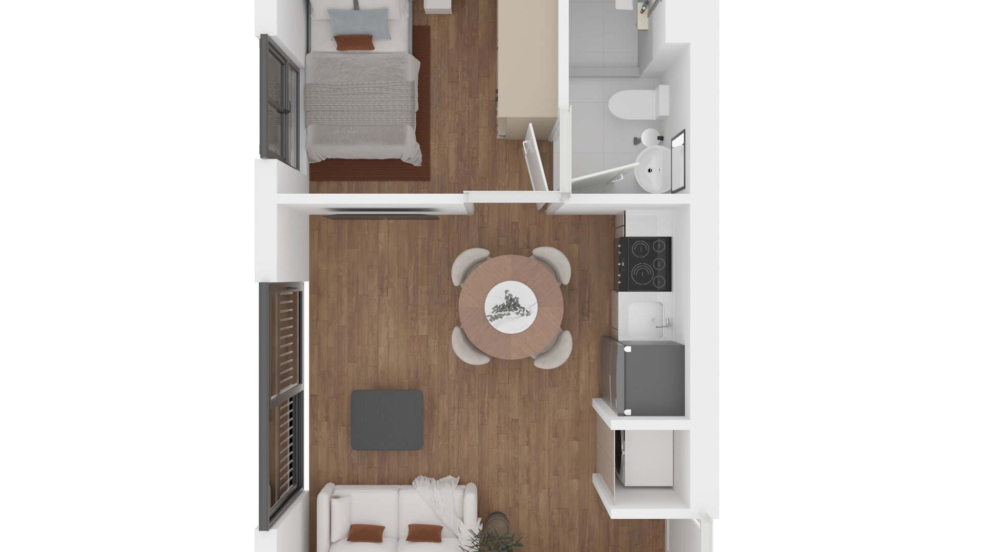 Acacias 13, apartamentos en planos de 1 habitación en, zona 13 - Miniatura 9