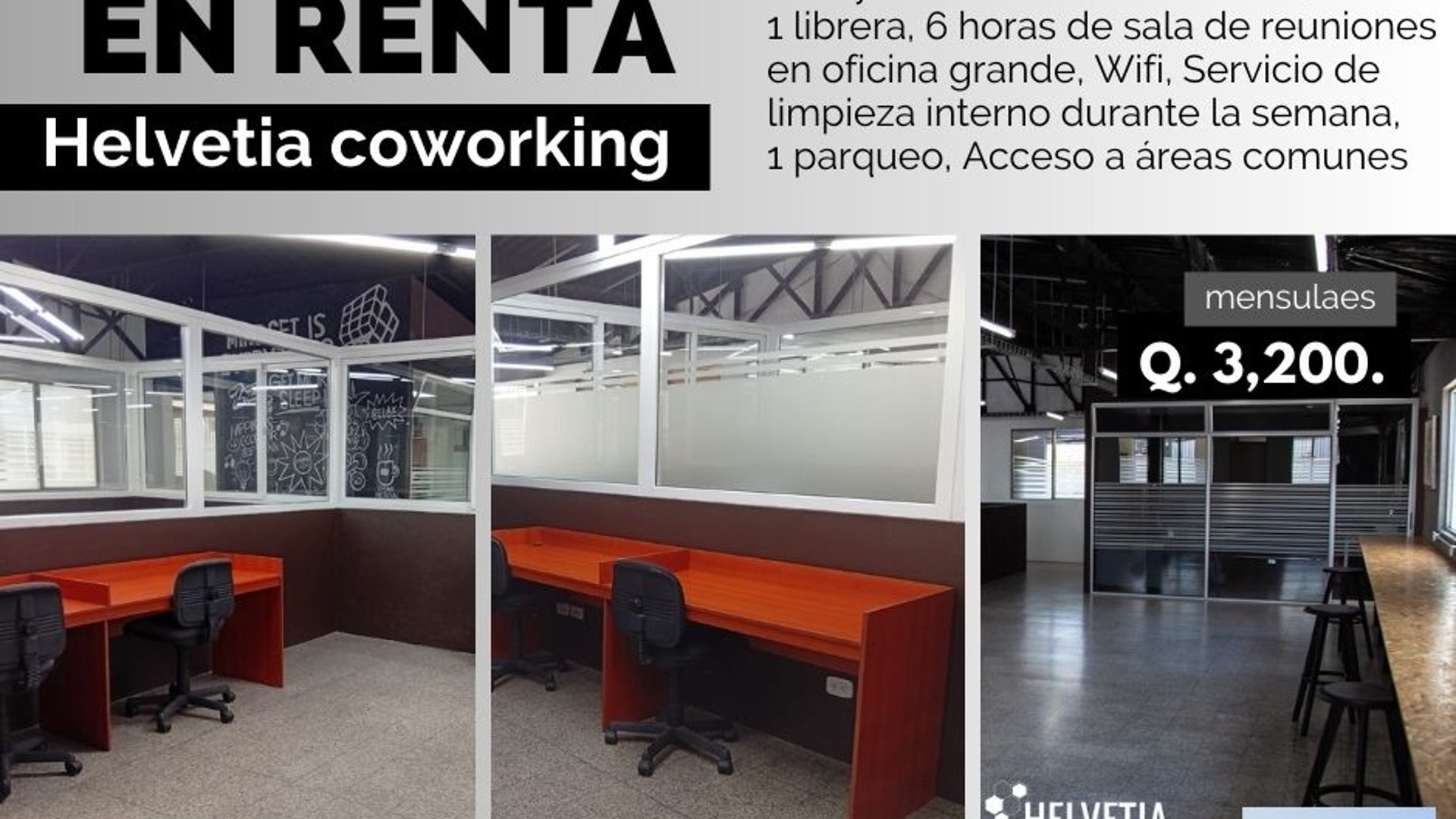 17m² Office for Rent in Zona 11, Guatemala City - Parking, Kitchenette