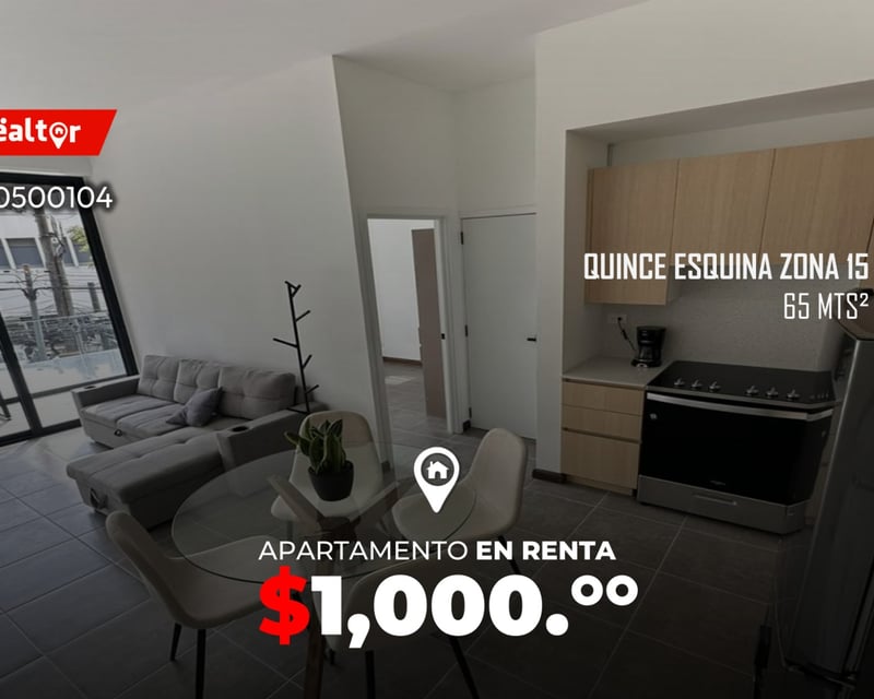 Apartamento en renta en Quince Esquina zona 15