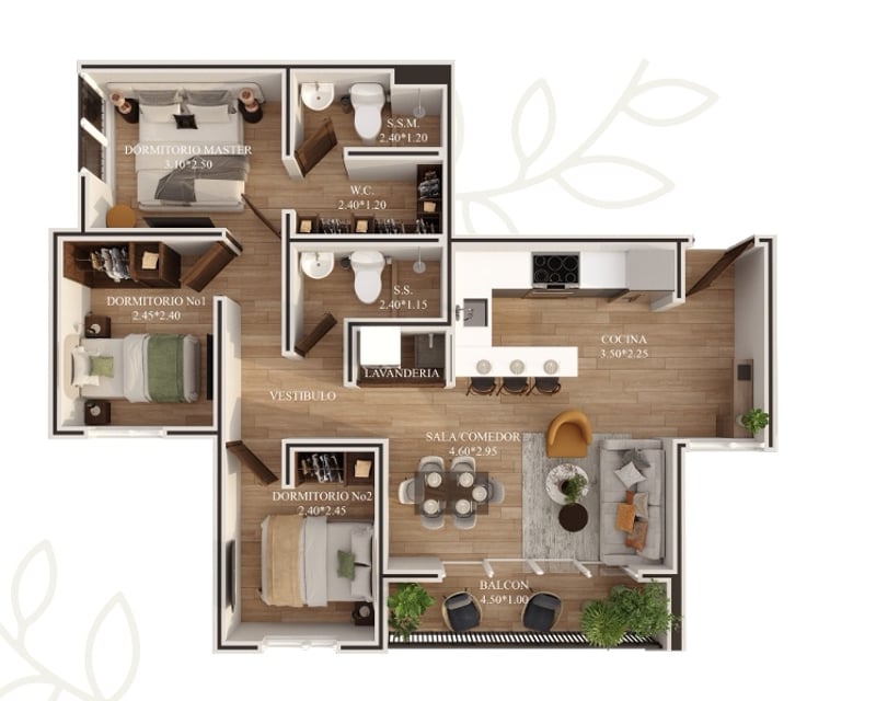 Vendo Apartamento Tipo " A y D " en Torre Paseo del Bosque
