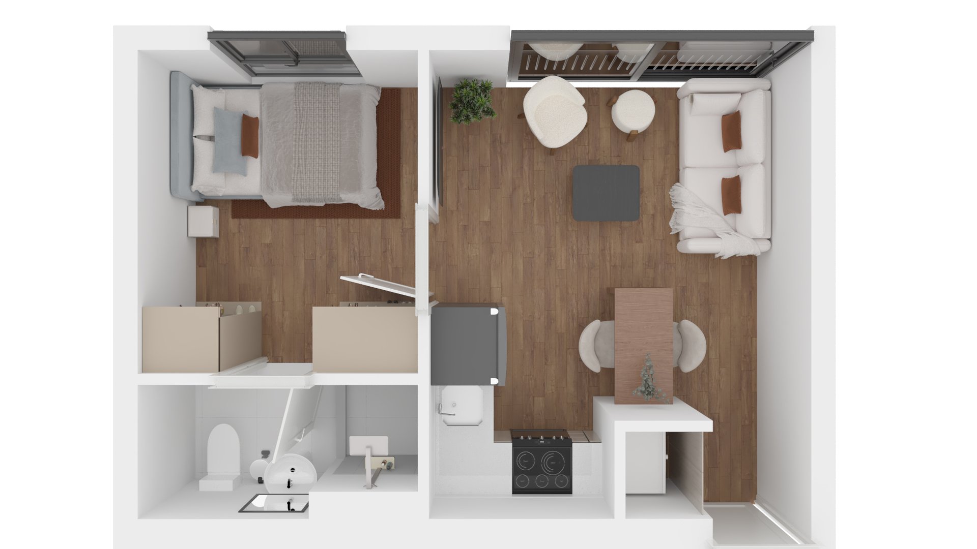 Acacias 13, apartamentos en planos de 1 habitación en, zona 13 - Miniatura 8