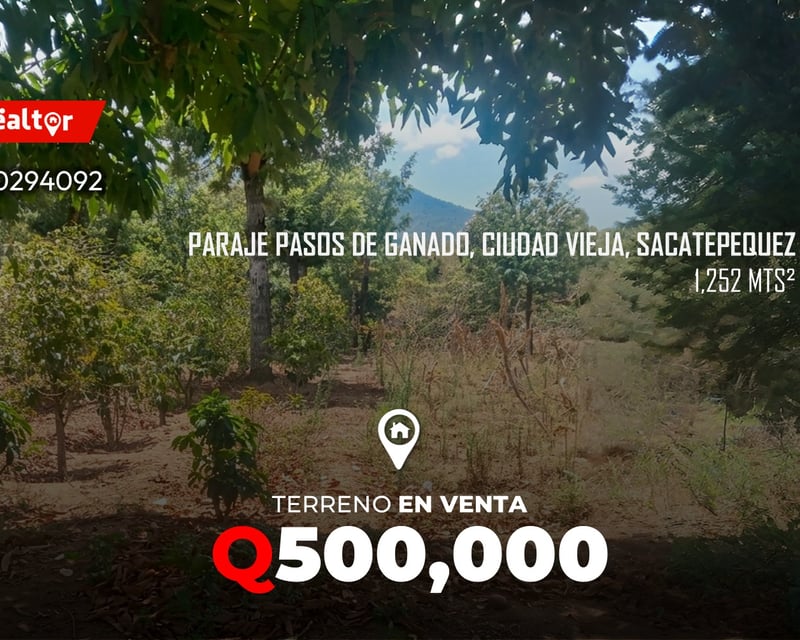 Terreno en venta en Paraje Pasos de Ganado, Ciudad Vieja, Sacatepequez