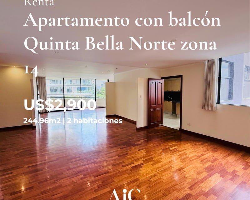 APARTAMENTO AMPLIO CON BALCÓN 2 HABITACIONES. QUINTA BELLA NORTE, Z. 14