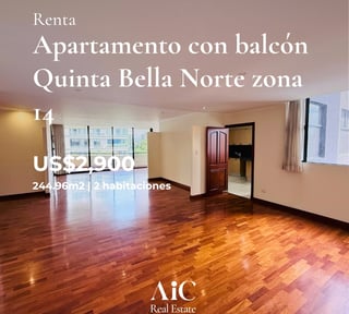 APARTAMENTO AMPLIO CON BALCÓN 2 HABITACIONES. QUINTA BELLA NORTE, Z. 14