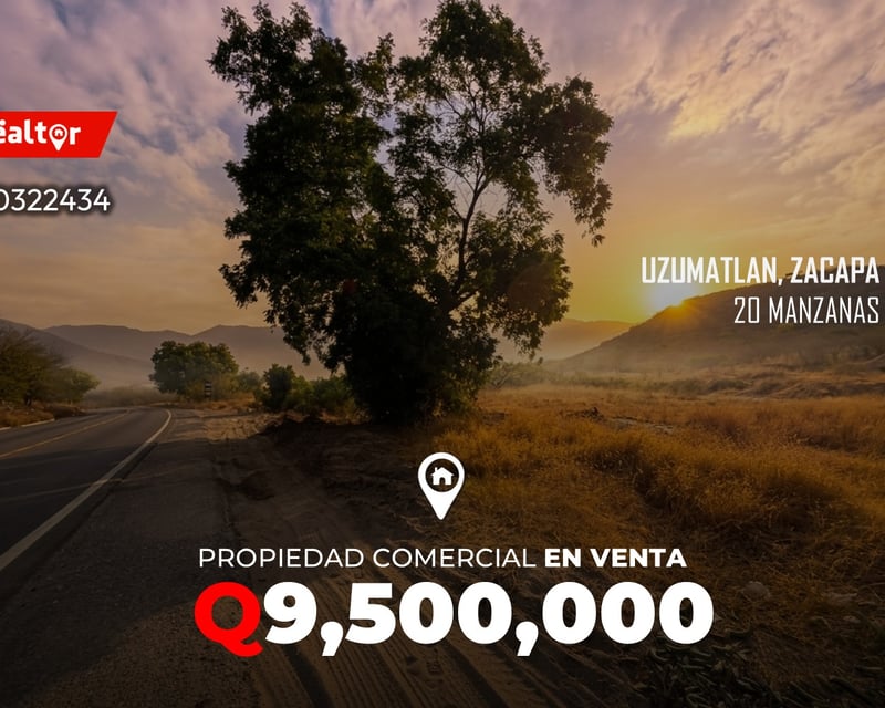 Propiedad comercial en venta en Uzumatlan, Zacapa 