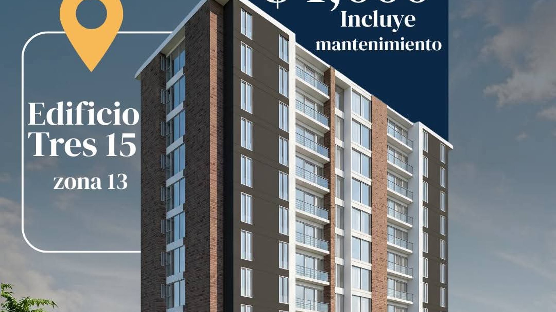 Rento Apartamento en Edificio Tres15, zona 13