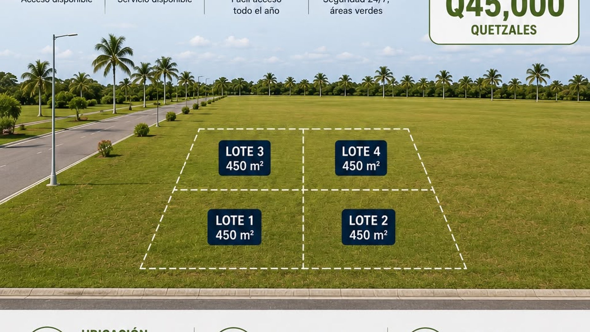 4 Lotes en Venta de 450 m² c/u en Taxisco, Santa Rosa - Camino a Monterrico