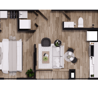 En venta apartamento en planos de 1 habitacione Z. 10