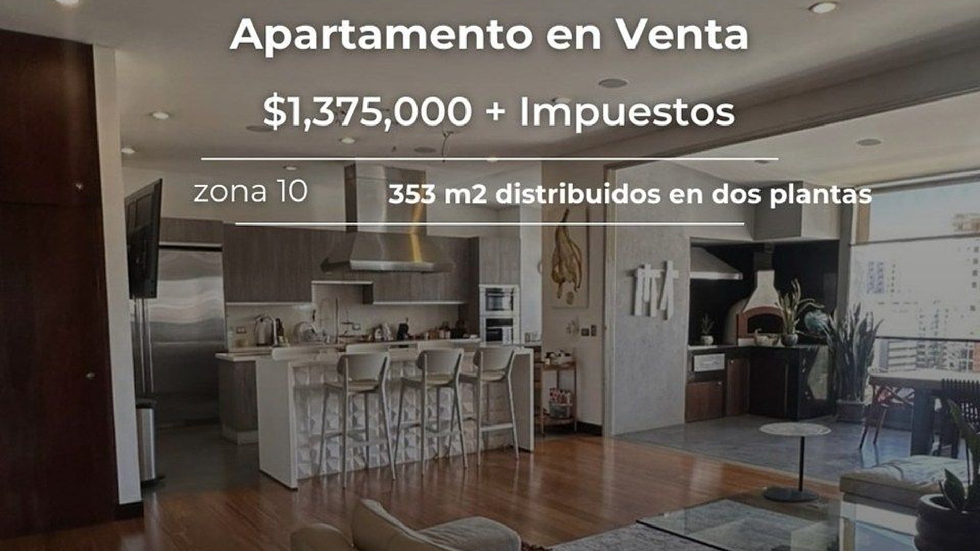 Penthouse en venta · Zona 10 · 353 m² en dos niveles